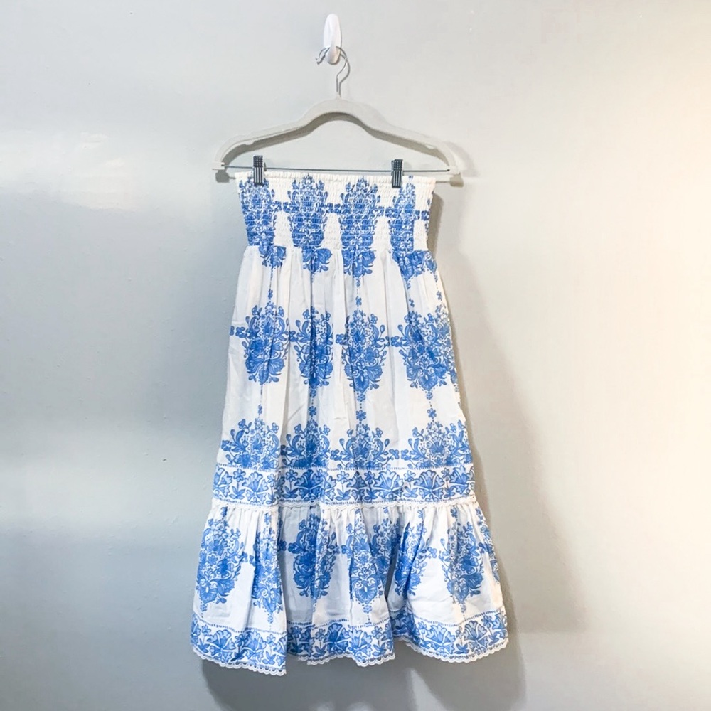 Sail To Sable | Block Print Smocked Midi Skirt - image 2